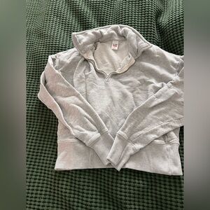 re/done x hanes 1/4 zip sweatshirt, size xs